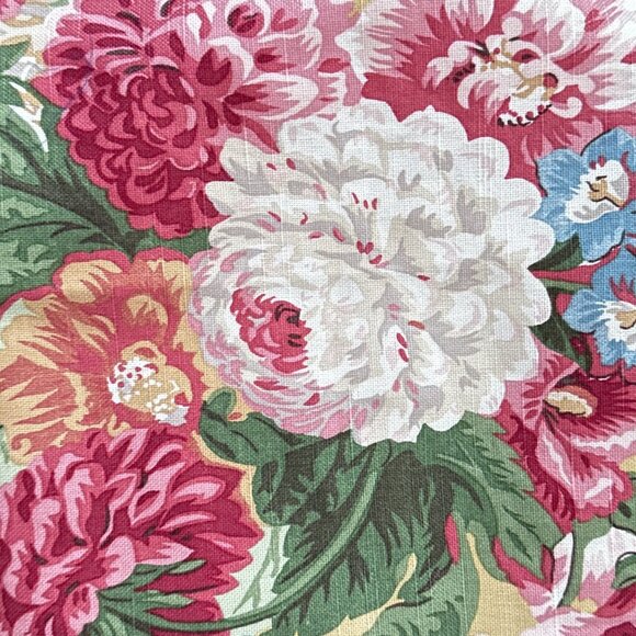 Side Eye Bird Handmade Ruffled Tote Bag Vintage 1980s Pink Multi Floral Fabric - Picture 4 of 8